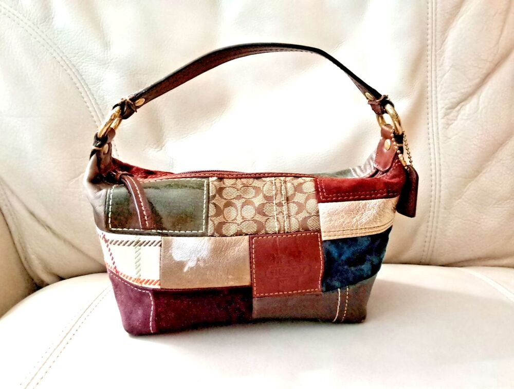 Coach Patchwork Pouch Mini Bag Purse 40928 Y2K Leather